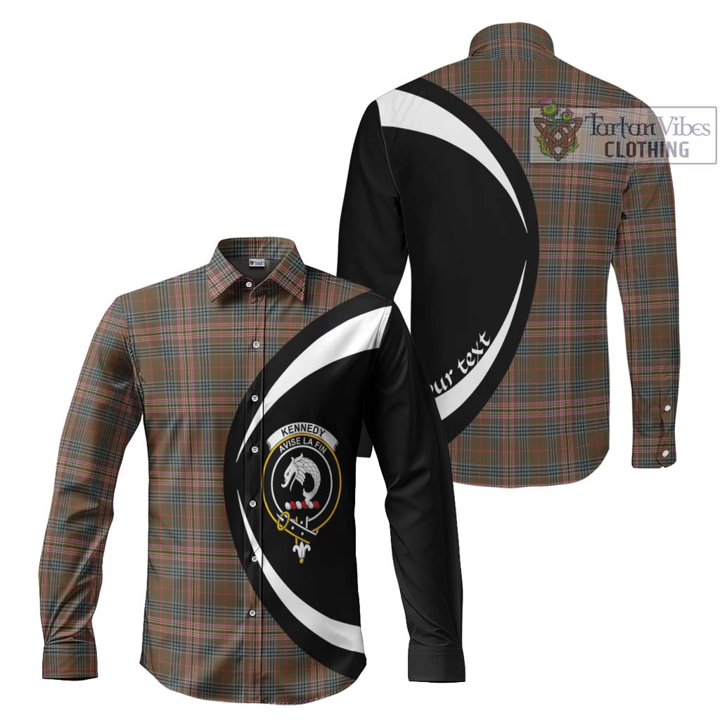 Tartan Vibes Clothing Kennedy Weathered Tartan Long Sleeve Button Up with Family Crest Circle Style