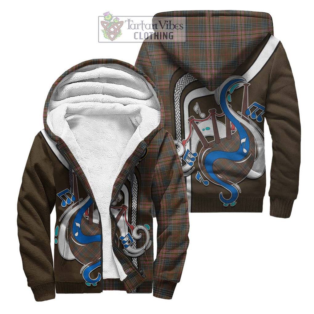 Kennedy Weathered Tartan Sherpa Hoodie with Epic Bagpipe Style Unisex S - Tartanvibesclothing Shop