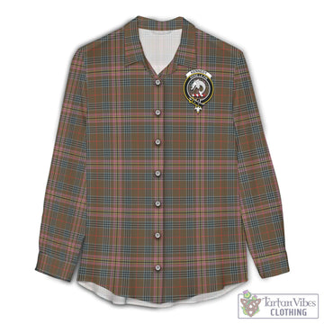 Kennedy Weathered Tartan Womens Casual Shirt with Family Crest