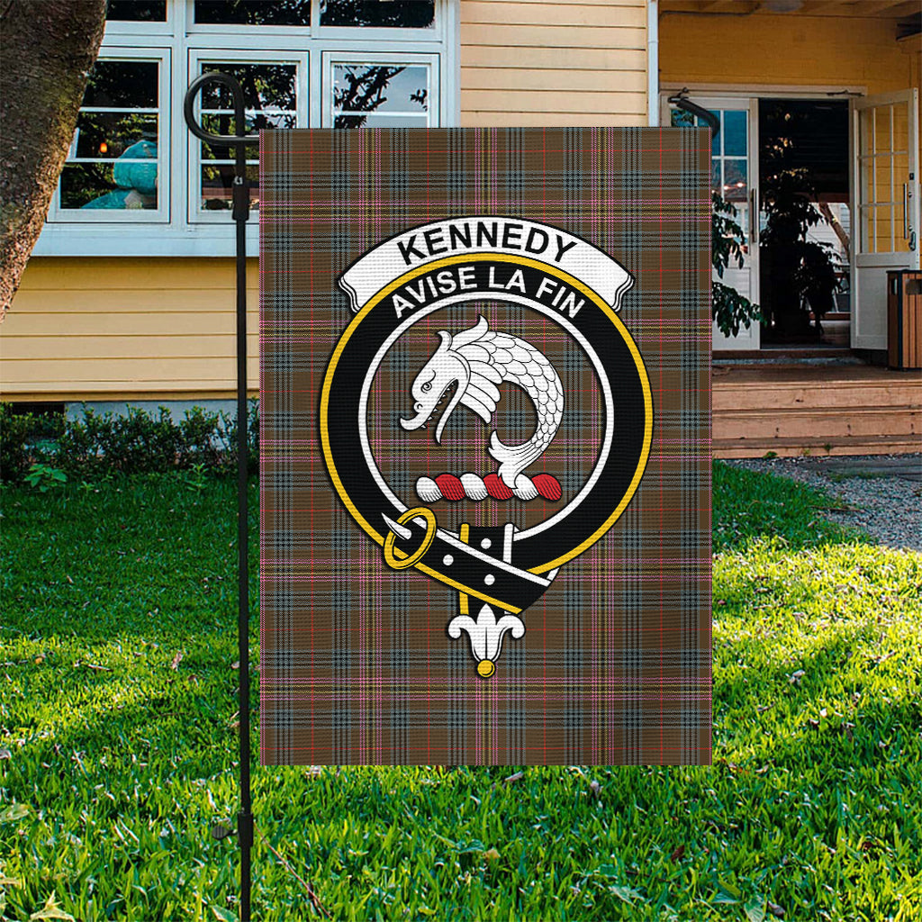 kennedy-weathered-tartan-flag-with-family-crest