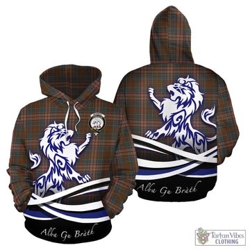 Kennedy Weathered Tartan Hoodie with Alba Gu Brath Regal Lion Emblem