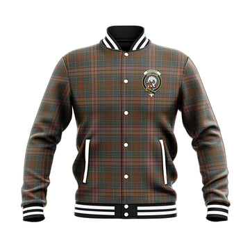 Kennedy Weathered Tartan Baseball Jacket with Family Crest