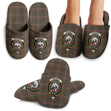 Kennedy Weathered Tartan Home Slippers with Family Crest