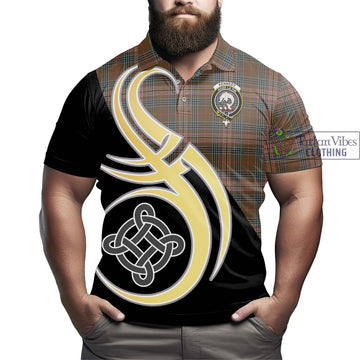 Kennedy Weathered Tartan Polo Shirt with Family Crest and Celtic Symbol Style