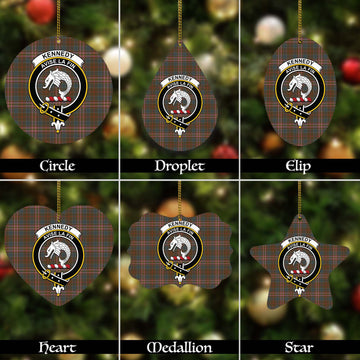 Kennedy Weathered Tartan Christmas Ornaments with Family Crest