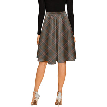 Kennedy Weathered Tartan Melete Pleated Midi Skirt