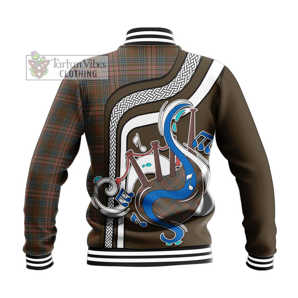 Tartan Vibes Clothing Kennedy Weathered Tartan Baseball Jacket with Epic Bagpipe Style