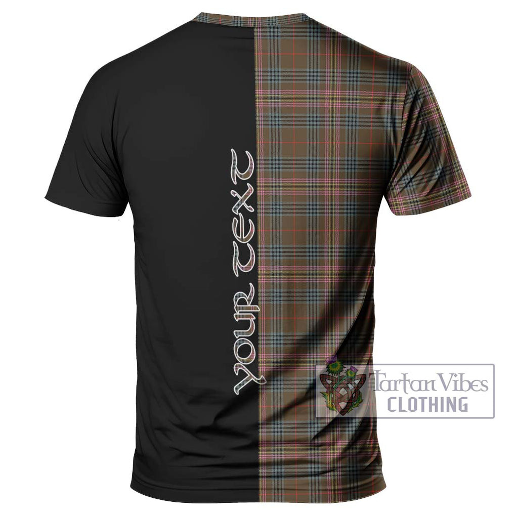 Kennedy Weathered Tartan T-Shirt with Family Crest and Half Of Me Style - Tartanvibesclothing Shop