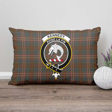 Kennedy Weathered Tartan Pillow Cover with Family Crest