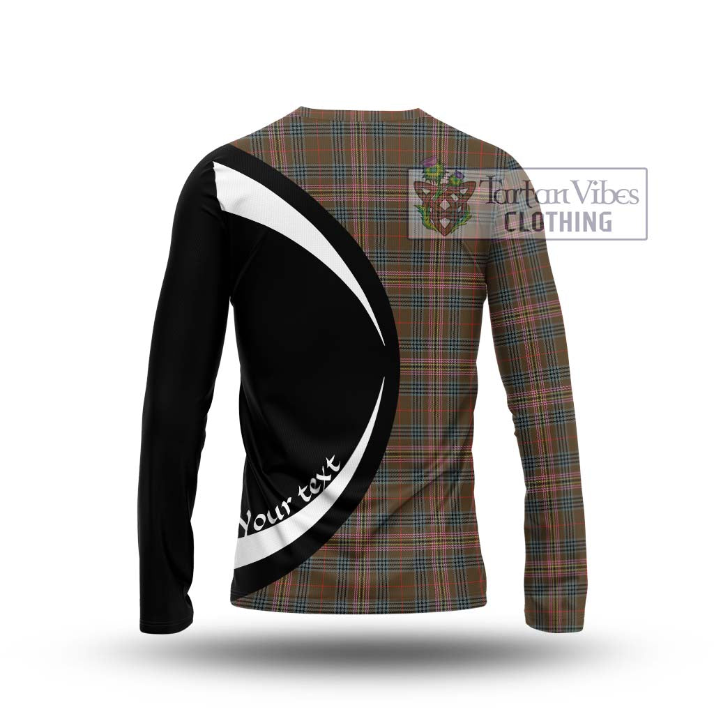 Kennedy Weathered Tartan Long Sleeve T-Shirt with Family Crest Circle Style - Tartan Vibes Clothing