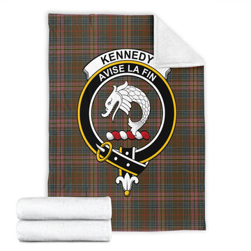 Kennedy Weathered Tartan Blanket with Family Crest