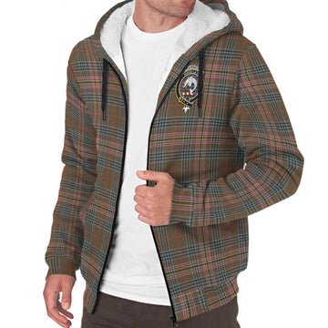 Kennedy Weathered Tartan Sherpa Hoodie with Family Crest