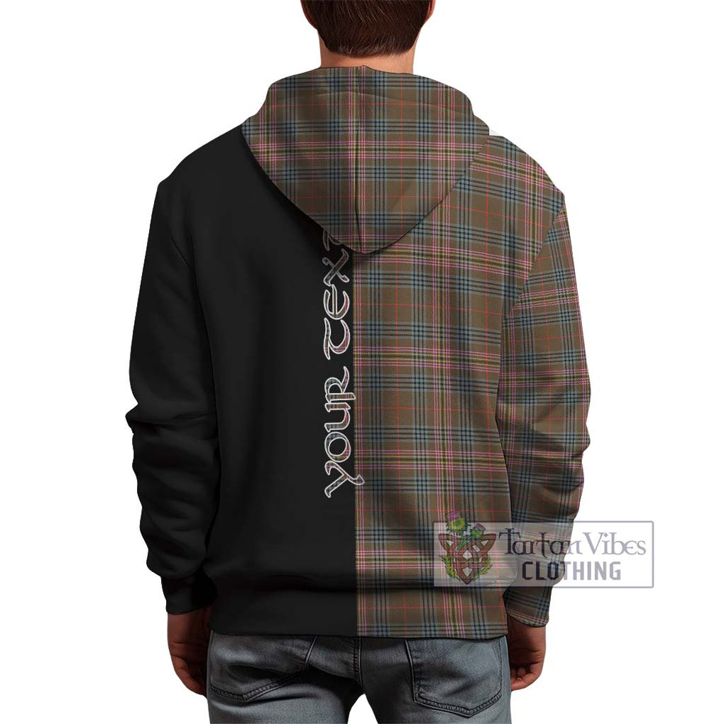 Kennedy Weathered Tartan Hoodie with Family Crest and Half Of Me Style - Tartanvibesclothing Shop