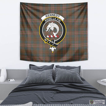 Kennedy Weathered Tartan Tapestry Wall Hanging and Home Decor for Room with Family Crest