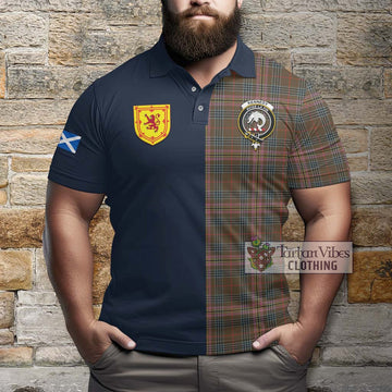 Kennedy Weathered Tartan Polo Shirt Alba with Scottish Lion Royal Arm Half Style