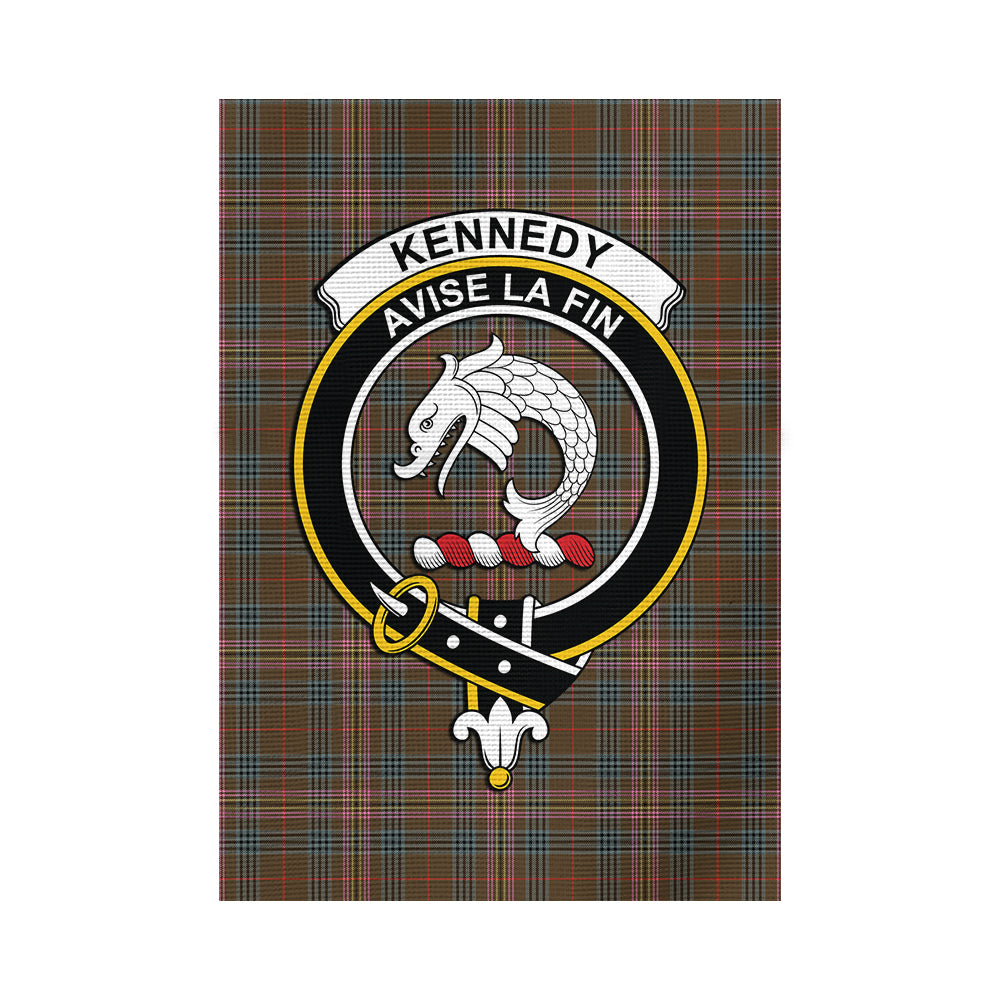 kennedy-weathered-tartan-flag-with-family-crest