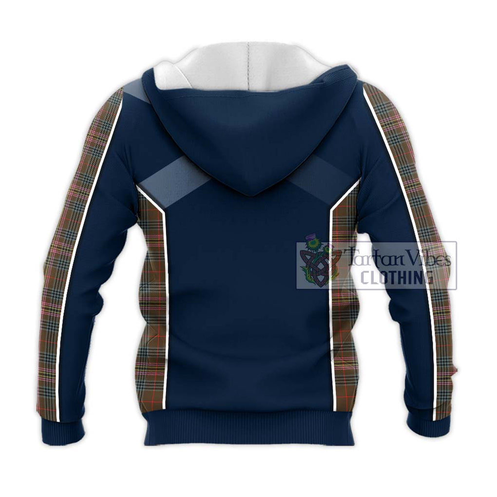 Kennedy Weathered Tartan Knitted Hoodie with Family Crest and Lion Rampant Vibes Sport Style - Tartan Vibes Clothing