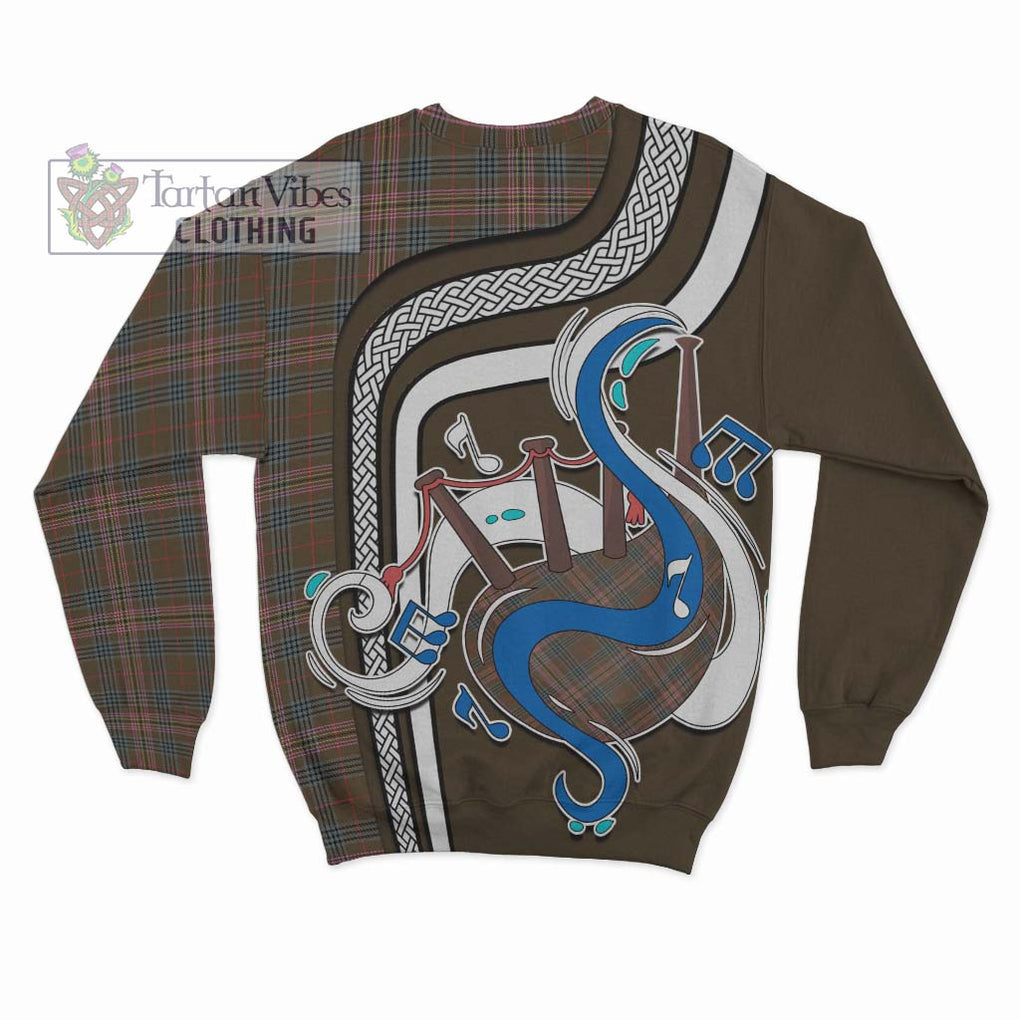 Tartan Vibes Clothing Kennedy Weathered Tartan Sweatshirt with Epic Bagpipe Style