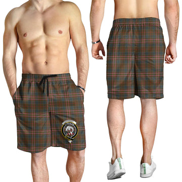 Kennedy Weathered Tartan Mens Shorts with Family Crest