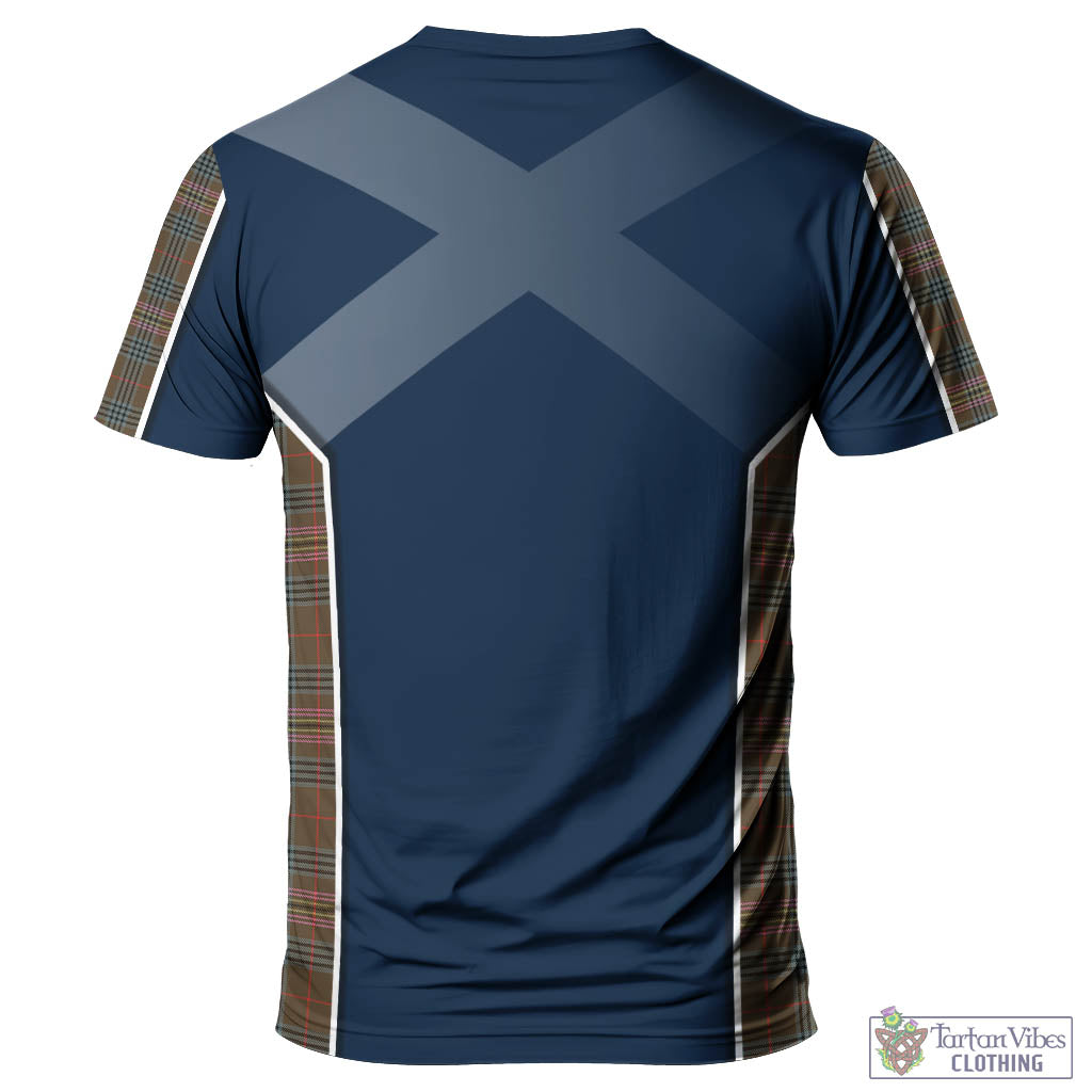 Tartan Vibes Clothing Kennedy Weathered Tartan T-Shirt with Family Crest and Scottish Thistle Vibes Sport Style