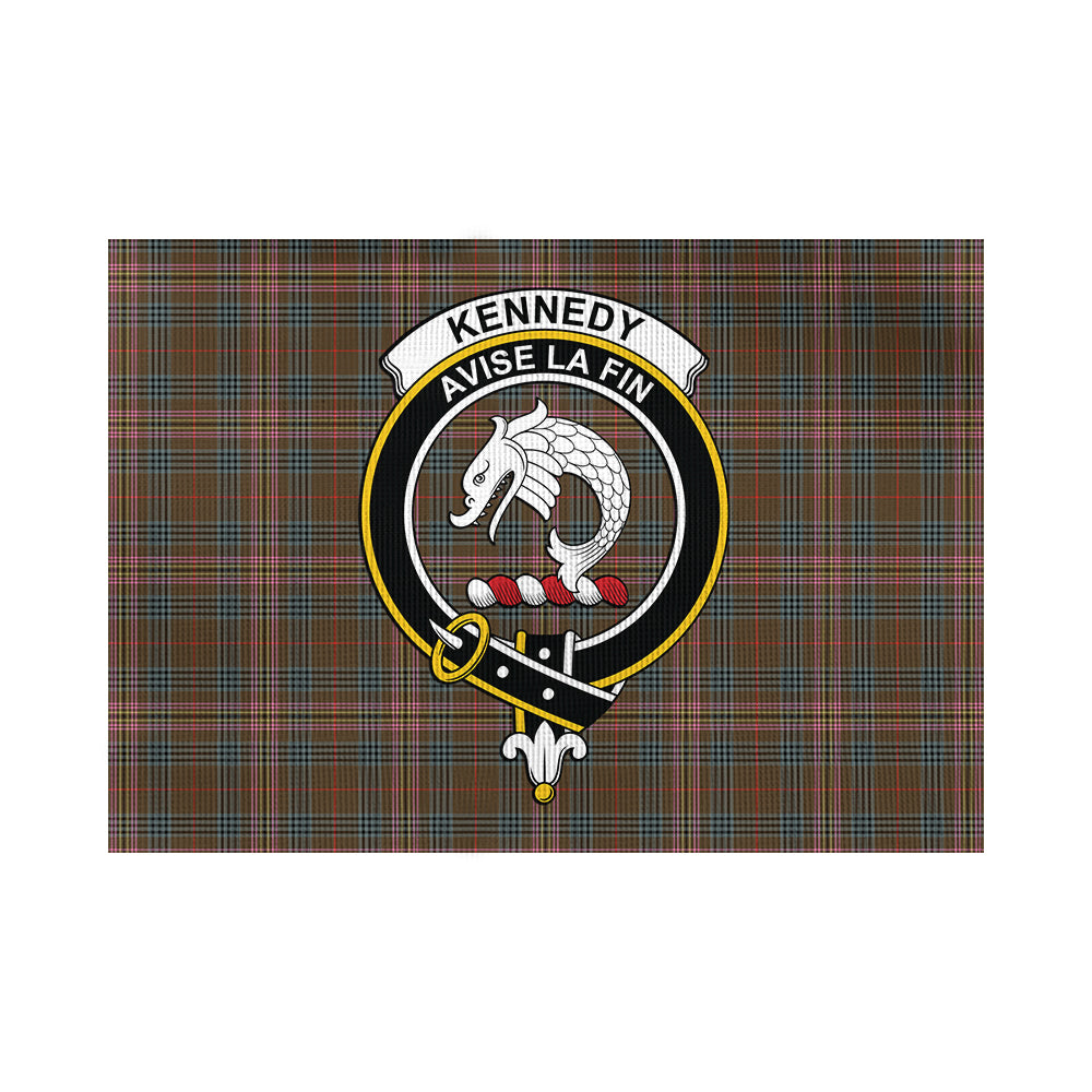 kennedy-weathered-tartan-flag-with-family-crest