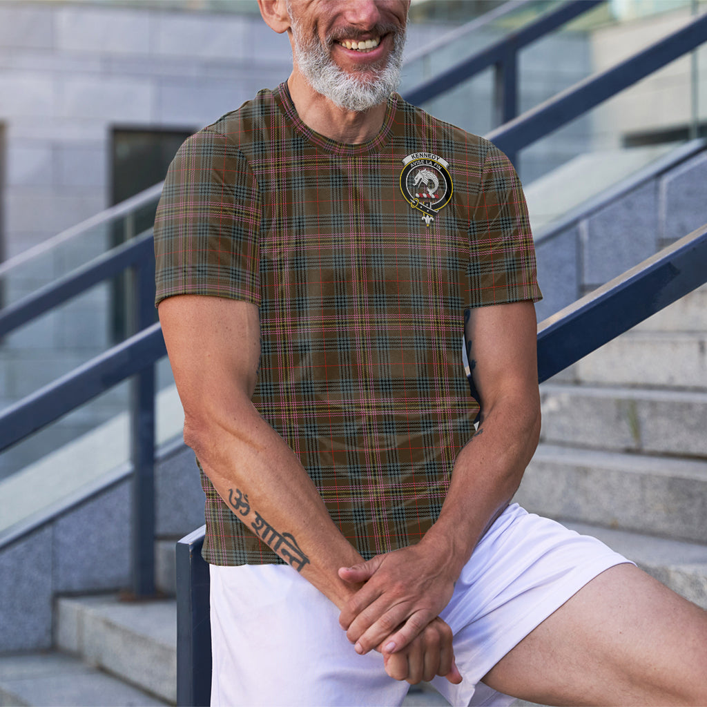 Kennedy Weathered Tartan T-Shirt with Family Crest - Tartan Vibes Clothing