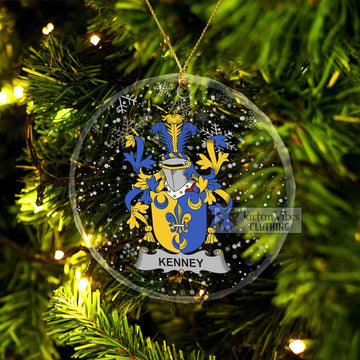 Kenney Irish Clan Christmas Glass Ornament with Coat of Arms