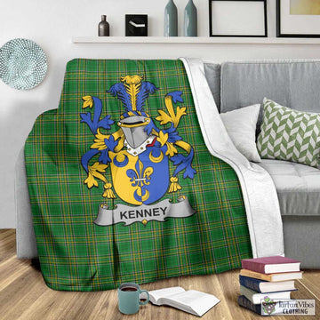 Kenney Irish Clan Tartan Blanket with Coat of Arms - Tartan Vibes Clothing
