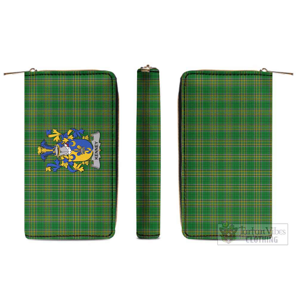 Kenney Irish Clan Tartan Women's Leather Wallet with Coat of Arms - Tartan Vibes Clothing