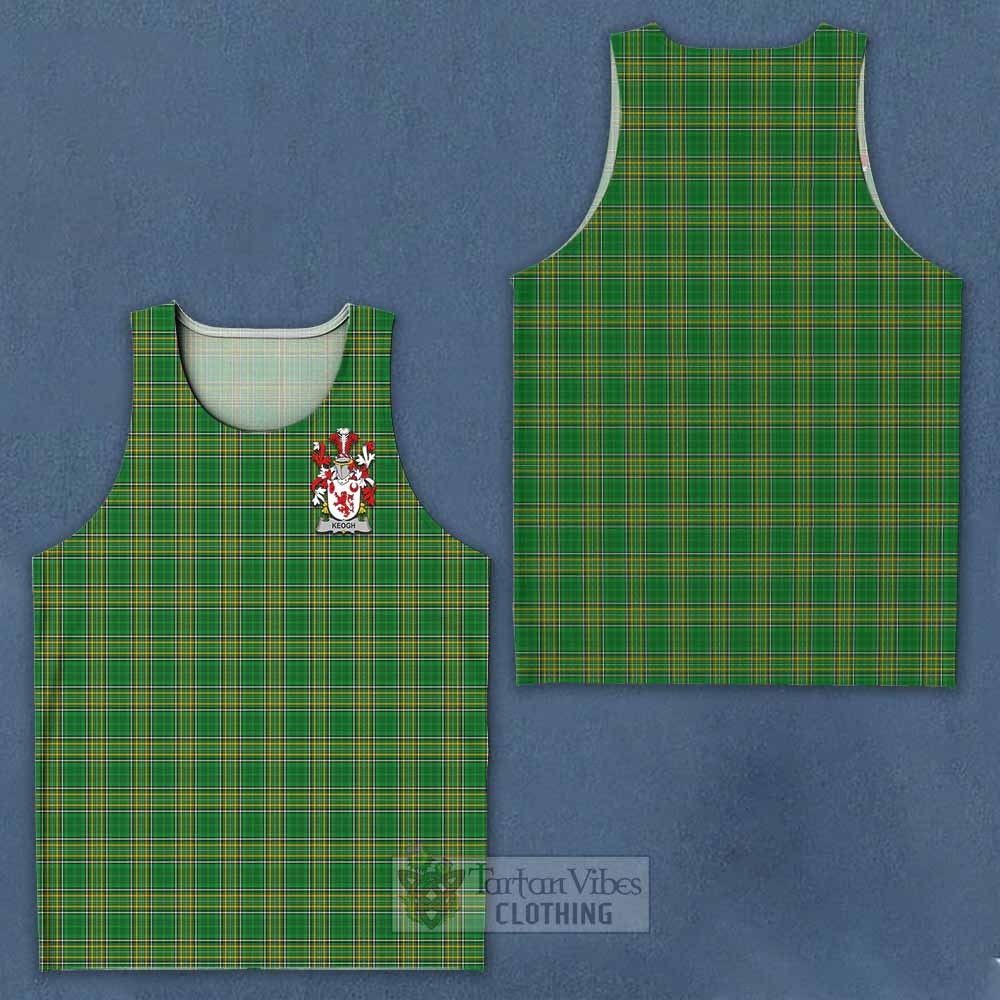 Keogh Irish Clan Tartan Men's Tank Top with Coat of Arms - Tartan Vibes Clothing