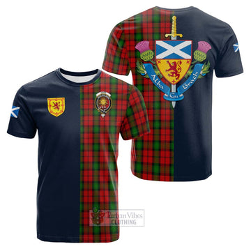 Kerr Tartan Cotton T-shirt Alba with Scottish Lion Royal Arm Half Style