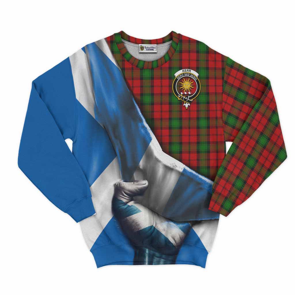 Tartan Vibes Clothing Kerr Tartan Sweatshirt with Family Crest Scotland Patriotic Style