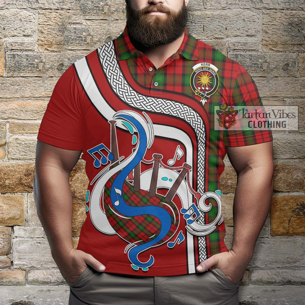 Tartan Vibes Clothing Kerr Tartan Polo Shirt with Epic Bagpipe Style