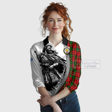 Kerr Tartan Clan Crest Women's Casual Shirt with Highlander Warrior Celtic Style