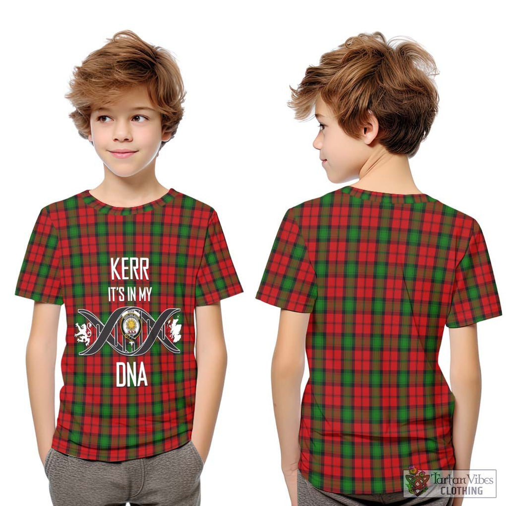 Kerr Tartan Kid T-Shirt with Family Crest DNA In Me Style Youth XL Size14 - Tartanvibesclothing Shop