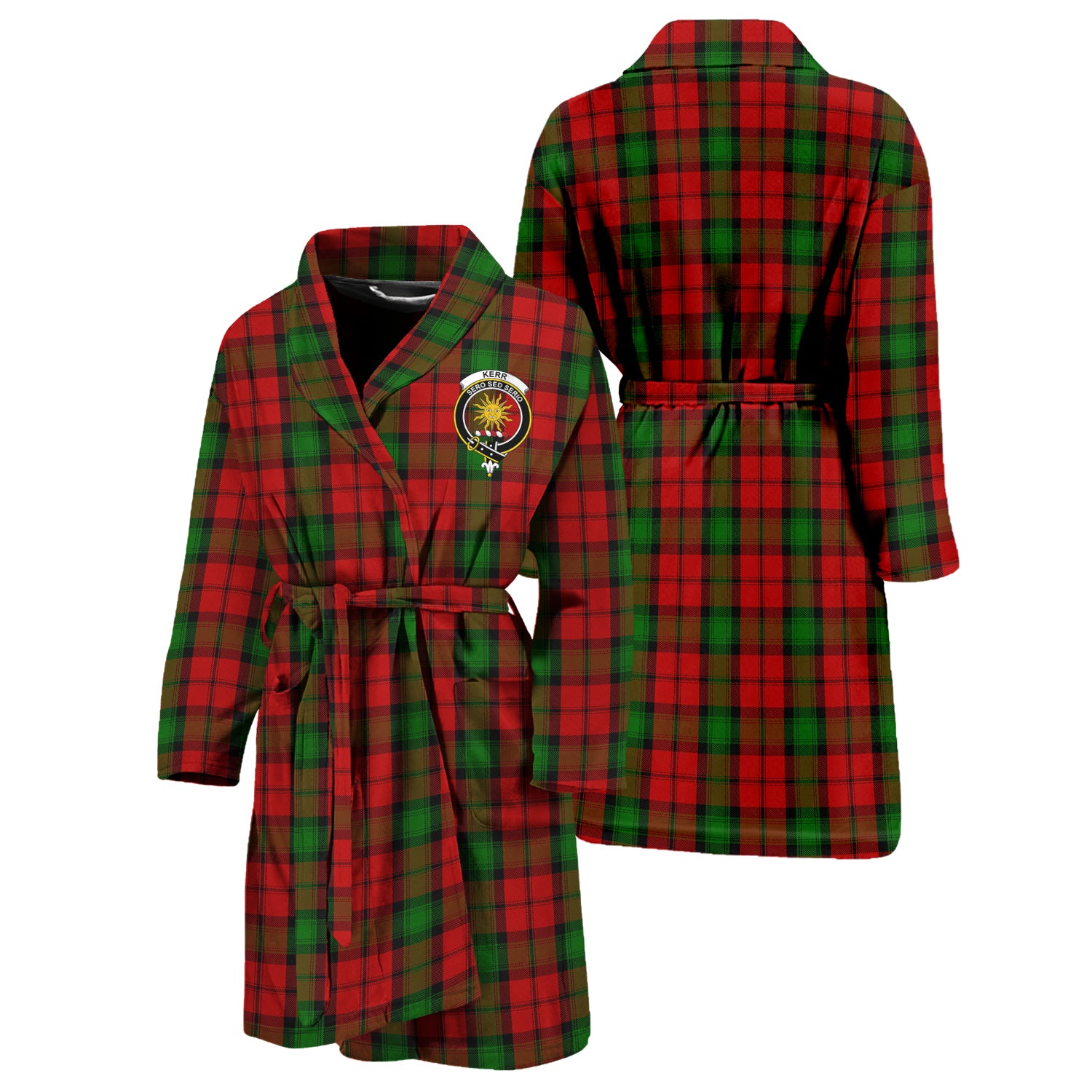 Kerr Tartan Bathrobe with Family Crest Unisex S - Tartan Vibes Clothing