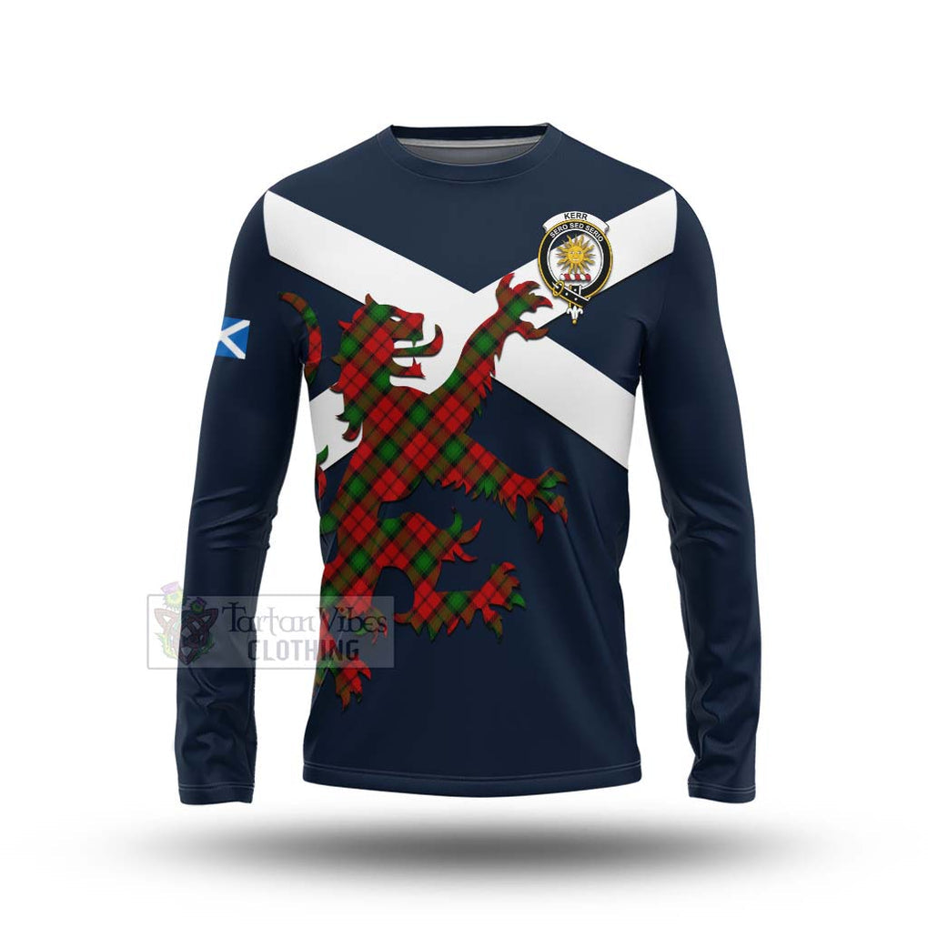 Tartan Vibes Clothing Kerr Tartan Lion Rampant Long Sleeve T-Shirt – Proudly Display Your Heritage with Alba Gu Brath and Clan Name