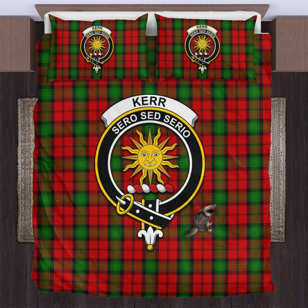 Kerr Tartan Bedding Set with Family Crest US Bedding Set - Tartan Vibes Clothing