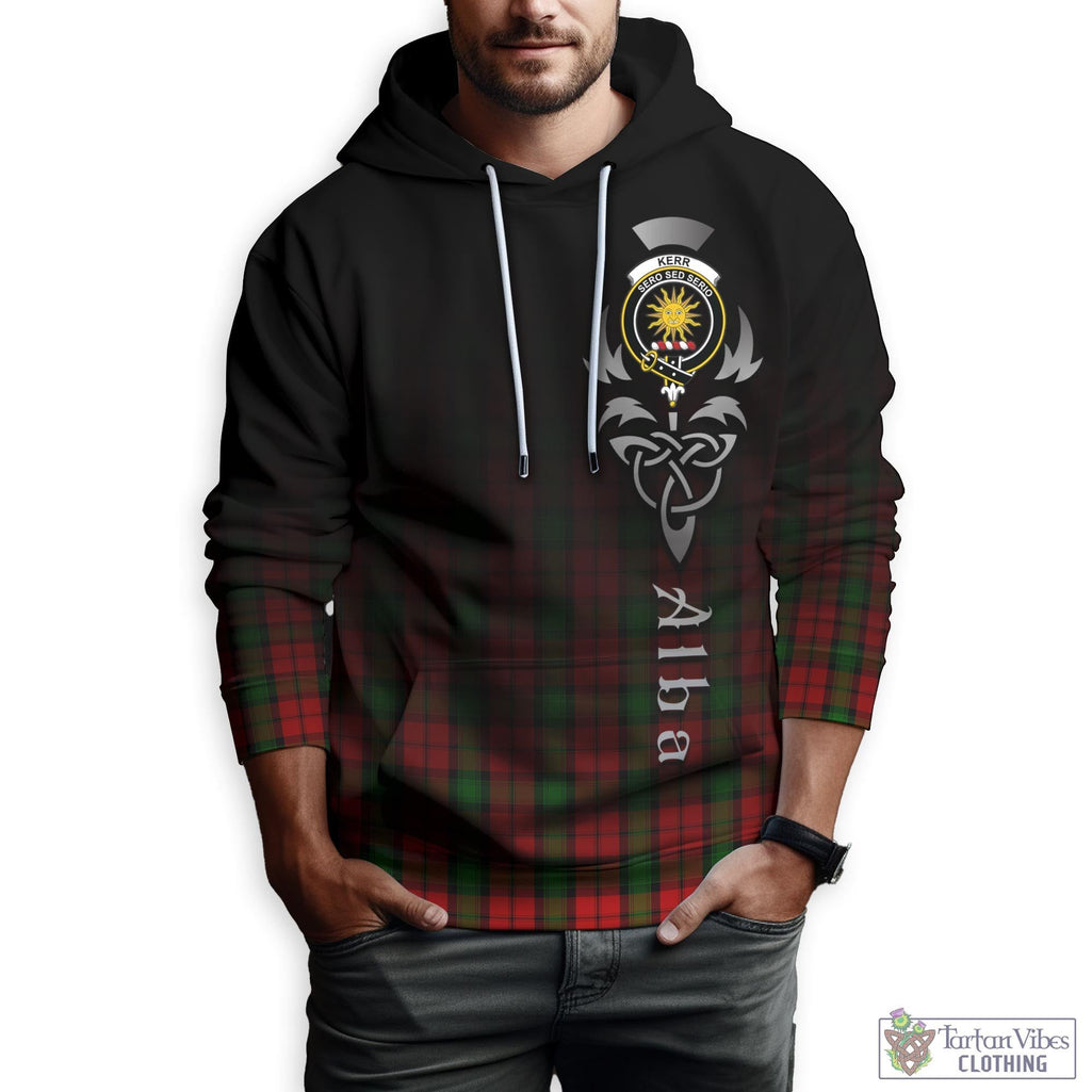 Tartan Vibes Clothing Kerr Tartan Hoodie Featuring Alba Gu Brath Family Crest Celtic Inspired