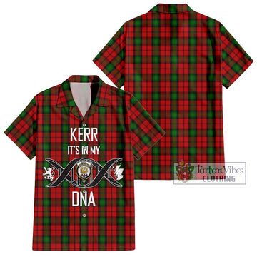 Kerr Tartan Short Sleeve Button Shirt with Family Crest DNA In Me Style