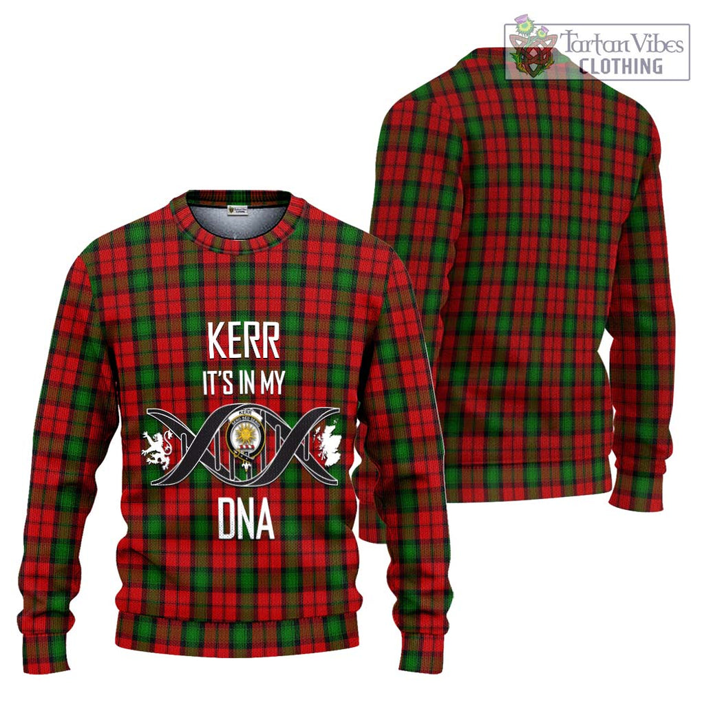 Kerr Tartan Knitted Sweater with Family Crest DNA In Me Style Unisex - Tartanvibesclothing Shop