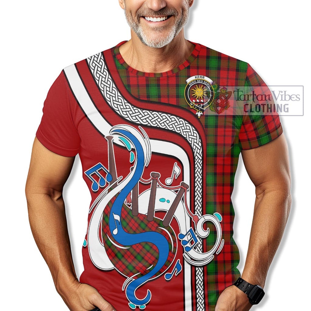 Kerr Tartan T-Shirt with Epic Bagpipe Style Kid's Shirt - Tartanvibesclothing Shop