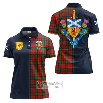 Kerr Tartan Women's Polo Shirt Alba with Scottish Lion Royal Arm Half Style