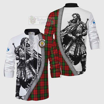 Kerr Tartan Clan Crest Ghillie Kilt Shirt with Highlander Warrior Celtic Style