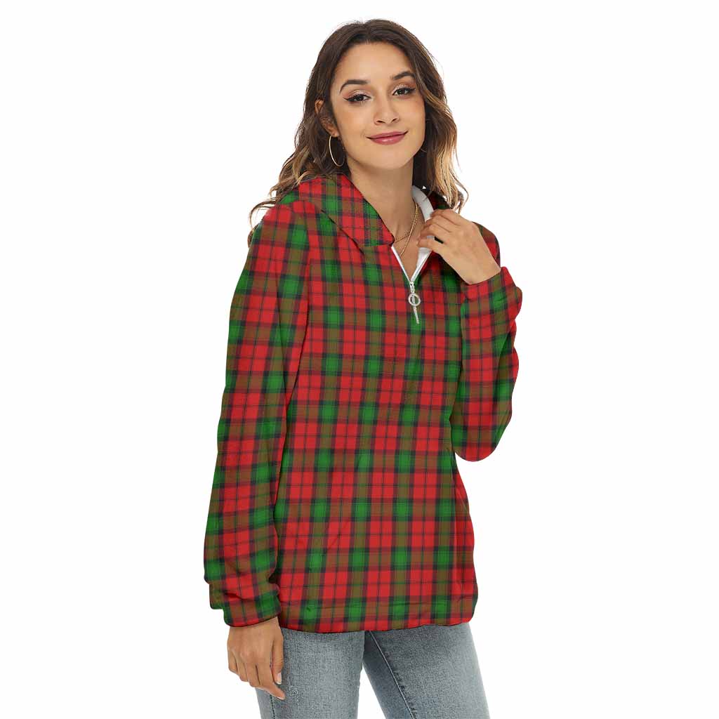 Kerr Tartan Women's Borg Fleece Hoodie with Half Zip Female - Tartan Vibes Clothing