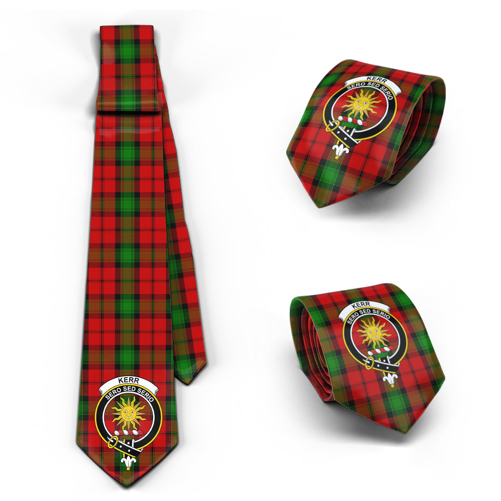 Kerr Tartan Classic Necktie with Family Crest Necktie One Size - Tartan Vibes Clothing