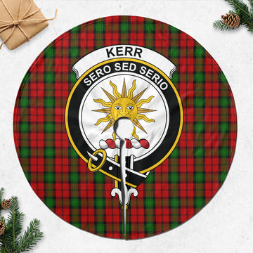 Kerr Tartan Christmas Tree Skirt with Family Crest