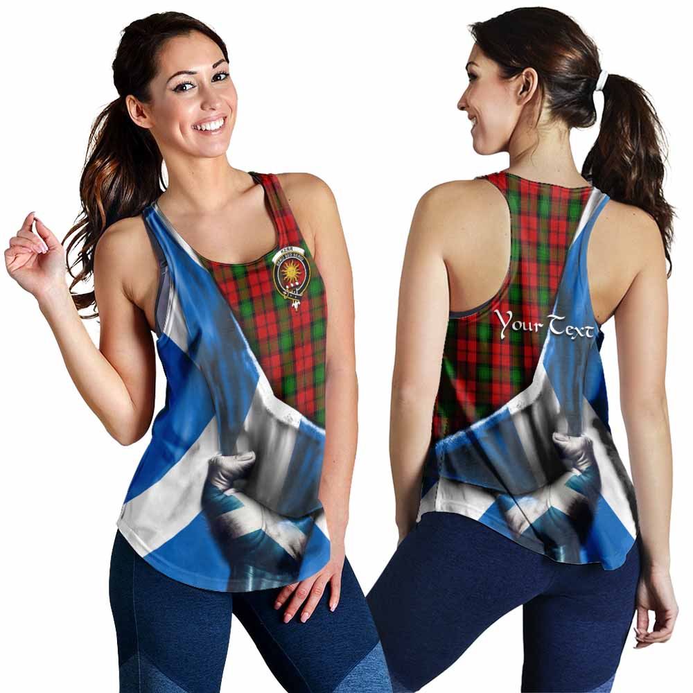 Tartan Vibes Clothing Kerr Tartan Women's Racerback Tanks with Family Crest Scotland Patriotic Style