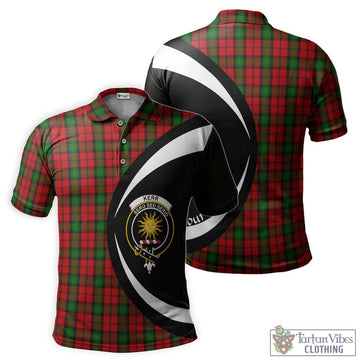 Kerr Tartan Men's Polo Shirt with Family Crest Circle Style