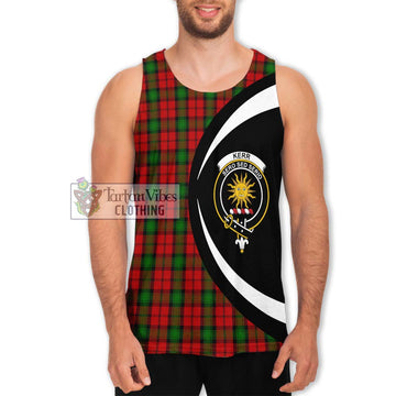 Kerr Tartan Men's Tank Top with Family Crest Circle Style